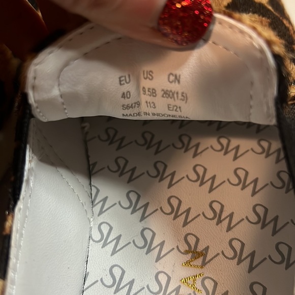 Stuart Weitzman Daryl calf hair leopard print slip on shoes size 9.5 - Picture 7 of 7